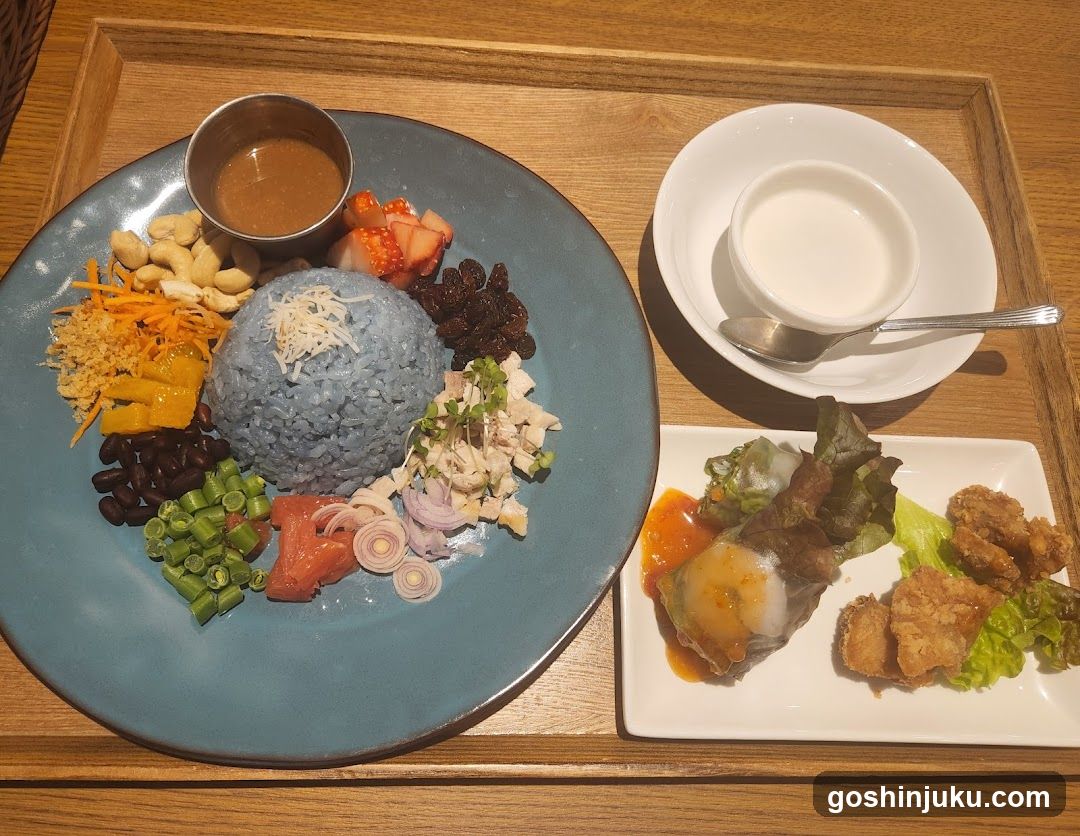 Blue Rice Salad with Side Dishes