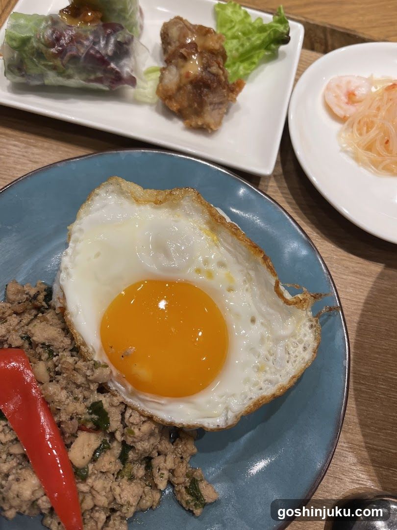 Thai Fried Rice with Egg and Side Dishes