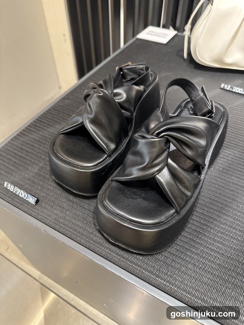 Black Platform Sandals Display