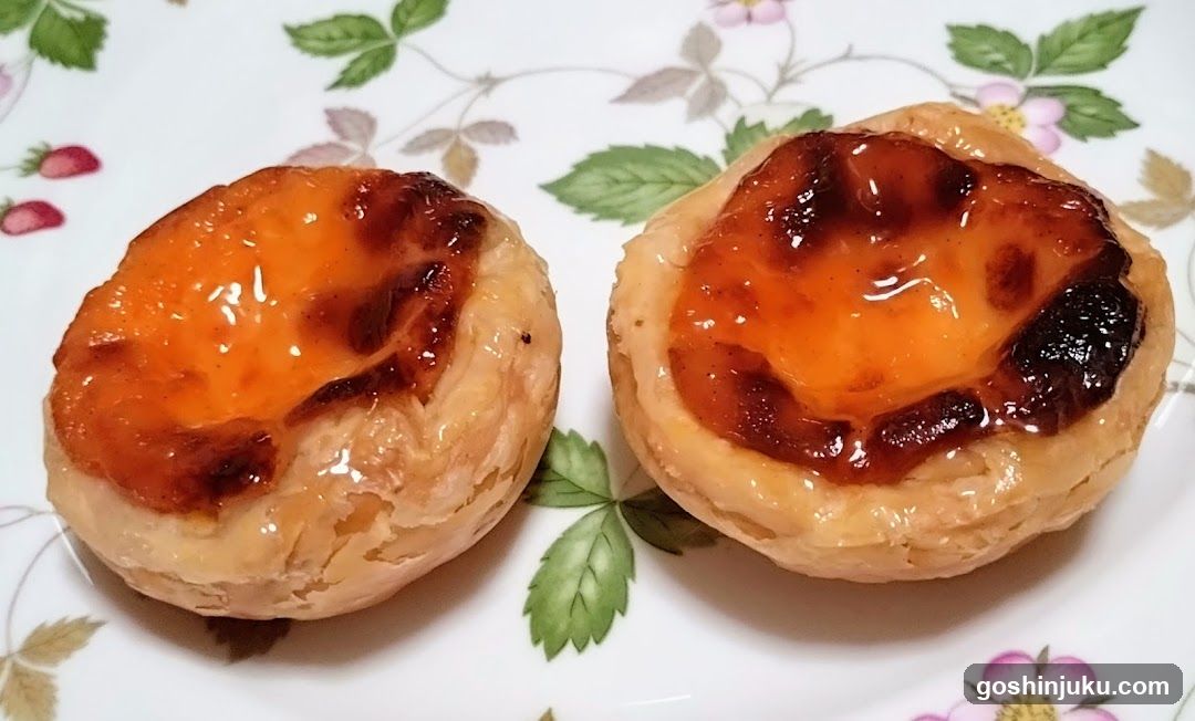 Egg Tarts on Floral Plate