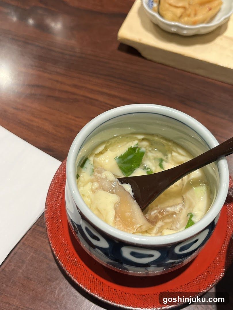 Japanese Egg Drop Soup with Wood Spoon