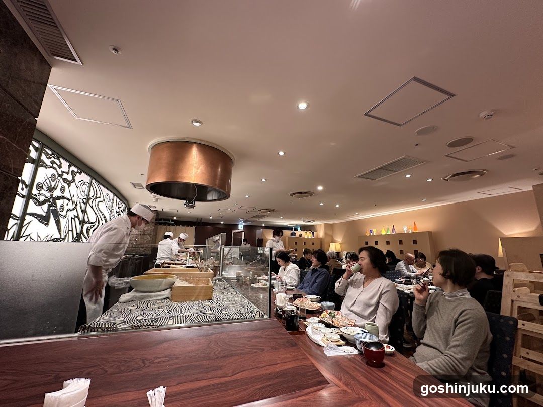 Restaurant Interior with Open Kitchen