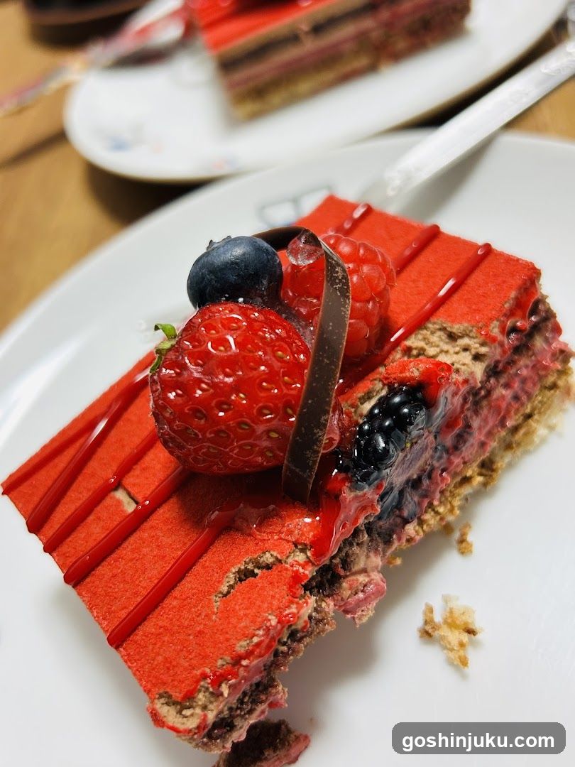 Red Layered Cake with Berries