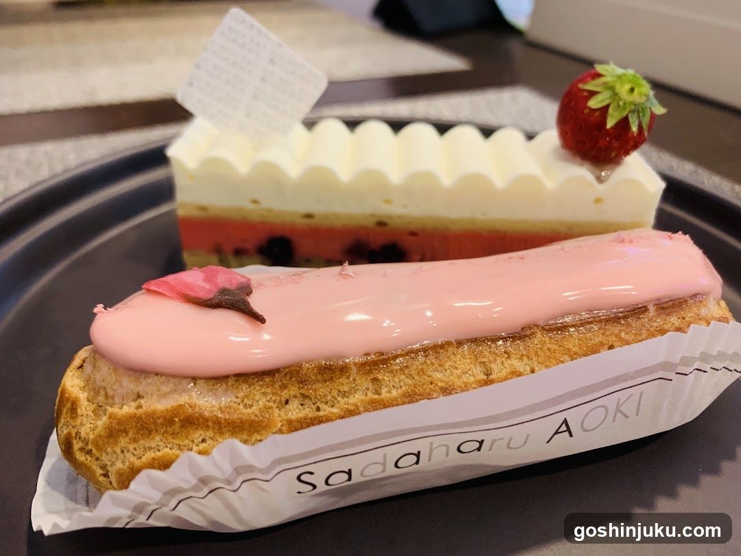 Dessert Platter with Eclair and Layered Cake