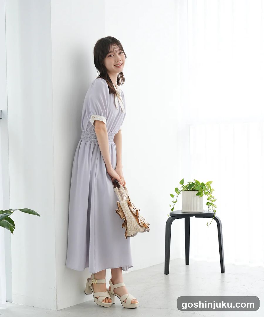 Woman in Lavender Dress