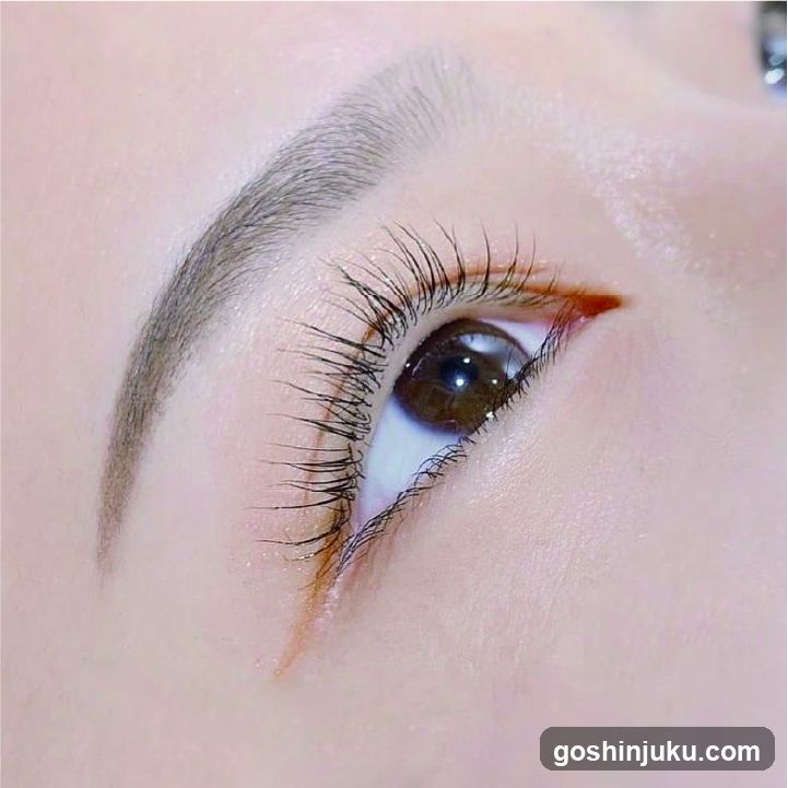 Close-up of a beautifully made-up eye