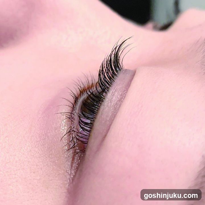 Close-up of an eye with long eyelashes