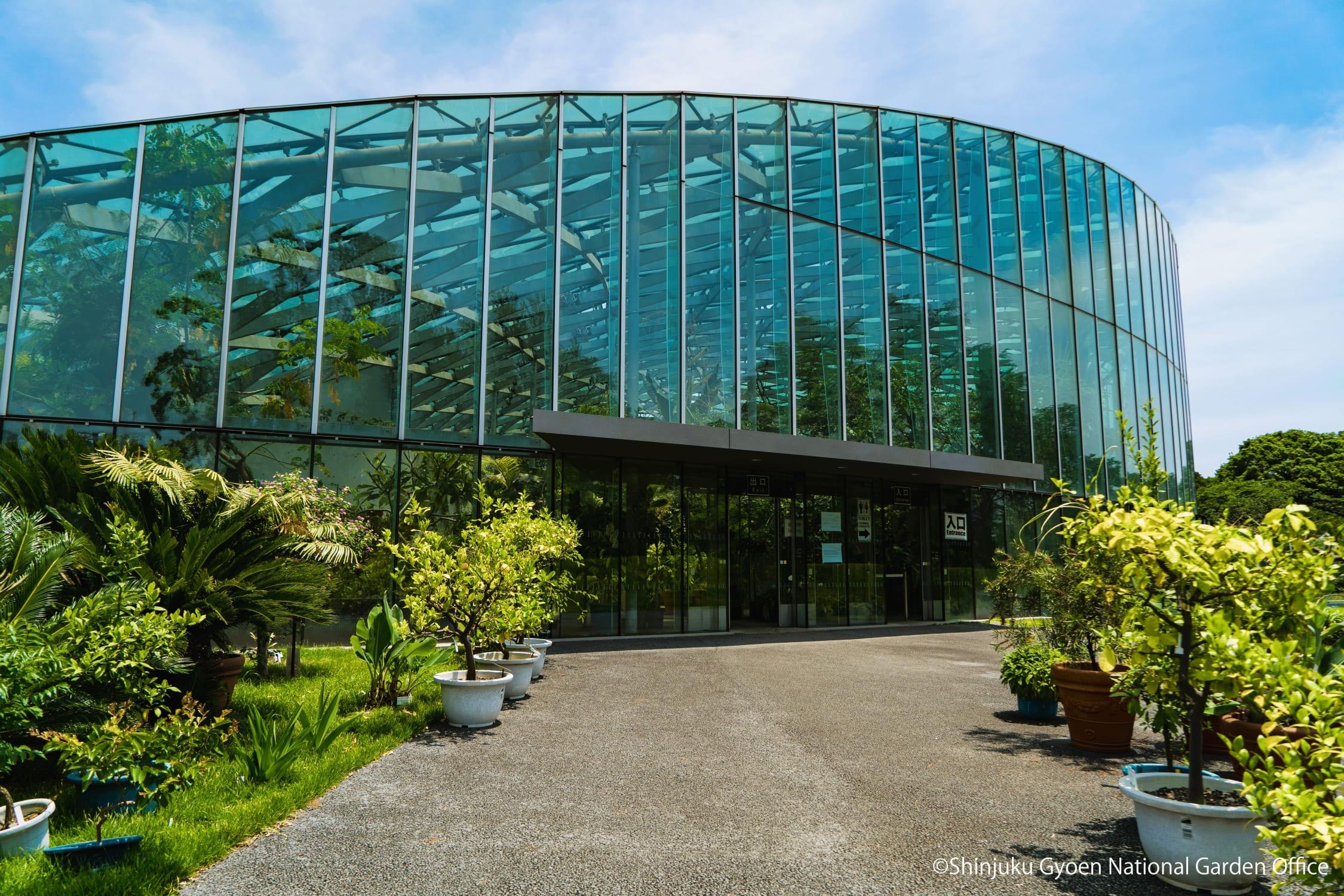 Shinjuku Gyoen greenhouse entrance