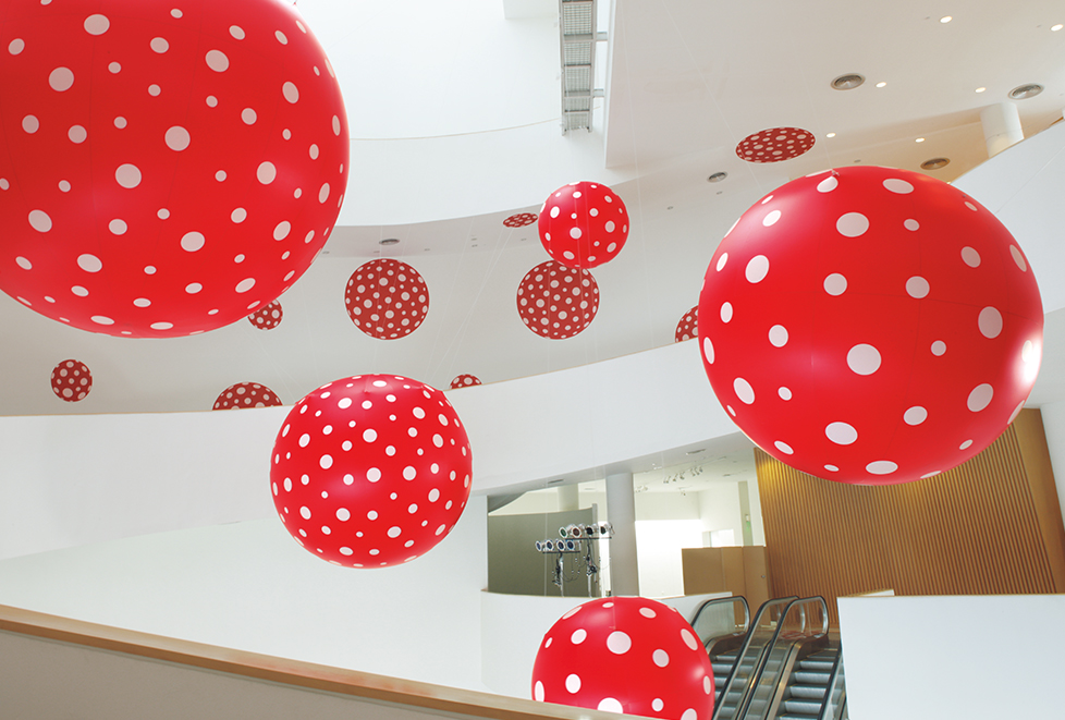 Kusama installation view at the Yayoi Kusama Museum in Shinjuku